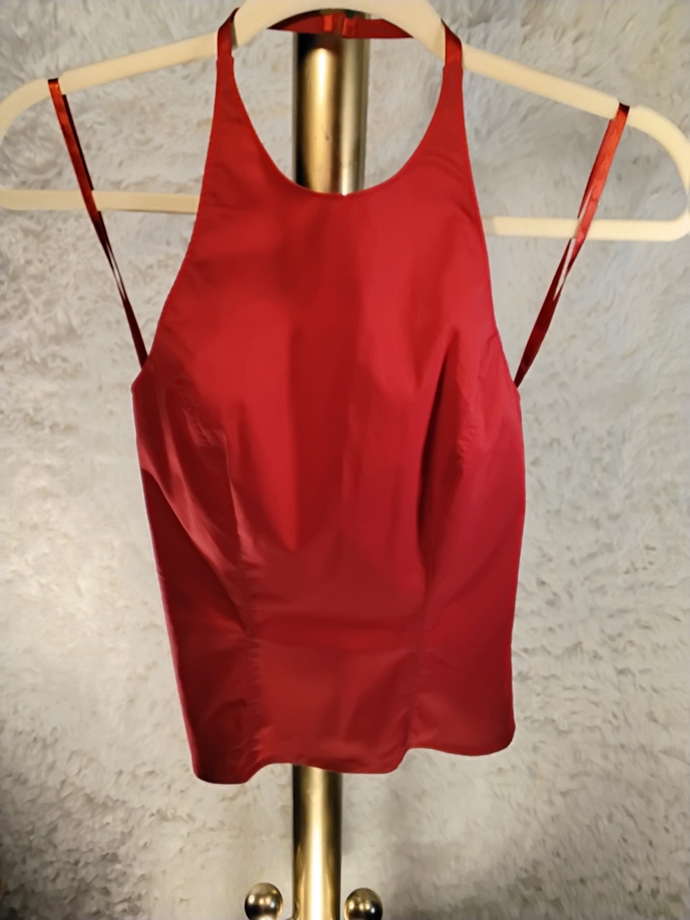 Urban Expressions Red Satin Halter Tank Top